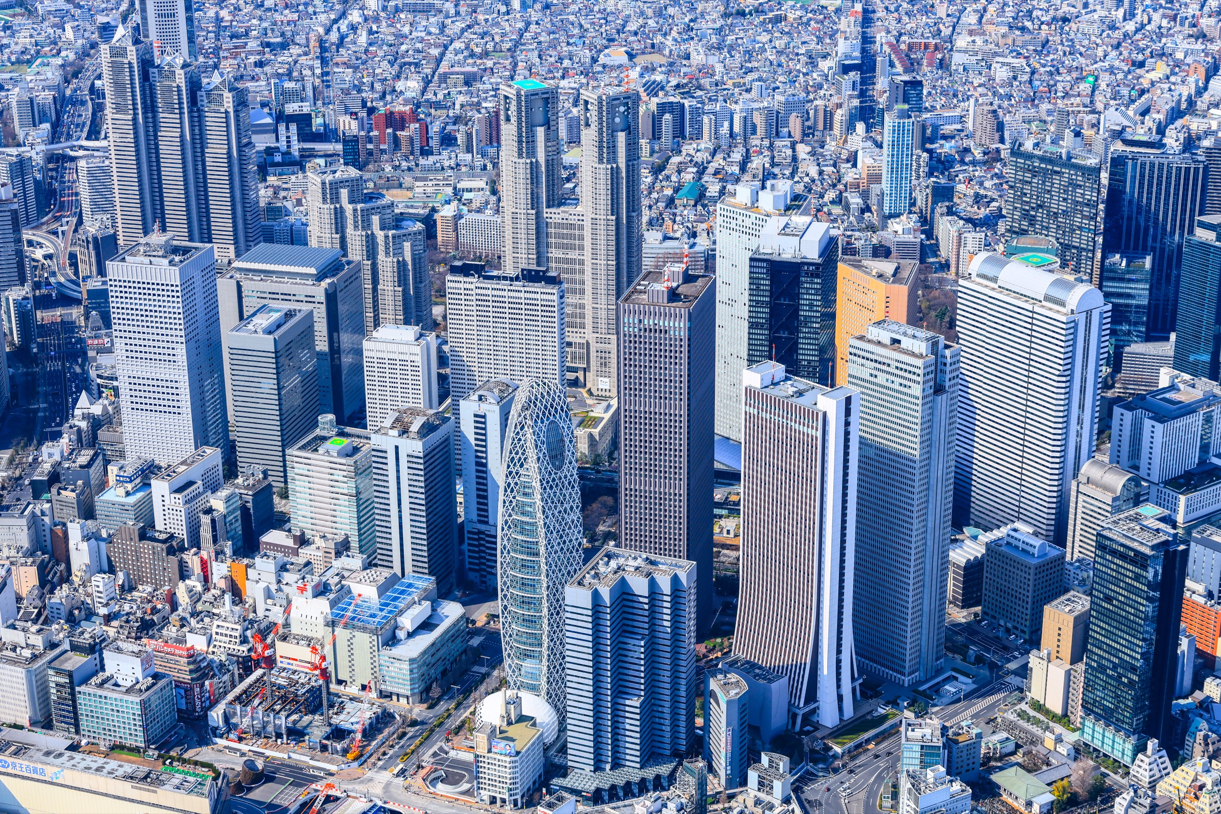 都市上空から見える新しい景色